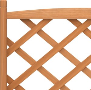 vidaXL Donica z trejażem i kółkami, brązowa, lite drewno jodłowe 7