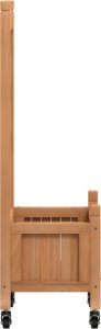 vidaXL Donica z trejażem i kółkami, brązowa, lite drewno jodłowe 5