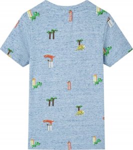 vidaXL Koszulka dziecięca, niebieski melanż, 104 2