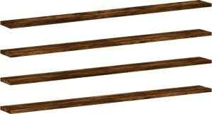 vidaXL Półki ścienne, 4 szt., przydymiony dąb, 100x10x1,5 cm 2