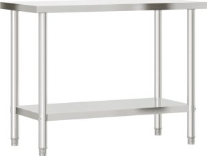 vidaXL Kuchenny stół roboczy, 110x55x85 cm, stal nierdzewna 2