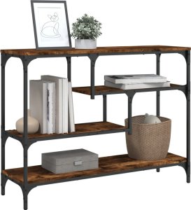 vidaXL Stolik konsolowy, przydymiony dąb, 100x30x75 cm 4