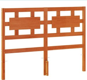 vidaXL Wezgłowie do łóżka, woskowy brąz, 135 cm, lite drewno sosnowe 2