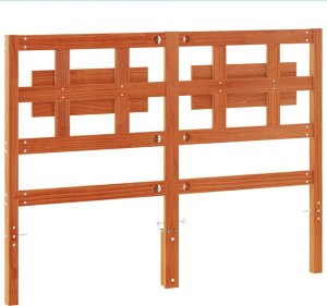vidaXL Wezgłowie do łóżka, woskowy brąz, 135 cm, lite drewno sosnowe 6