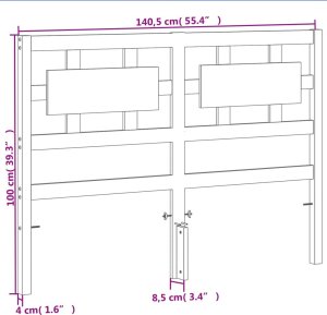 vidaXL Wezgłowie do łóżka, woskowy brąz, 135 cm, lite drewno sosnowe 9