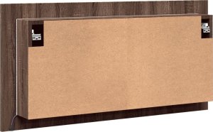 vidaXL Szafka łazienkowa z lustrem i LED, brązowy dąb, 90x12x45, akryl 9