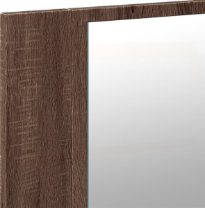 vidaXL Szafka łazienkowa z lustrem i LED, brązowy dąb, 90x12x45, akryl 10