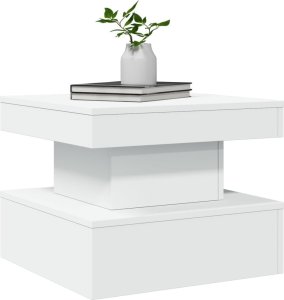 vidaXL Stolik kawowy z oświetleniem LED, biały, 50x50x40 cm 6