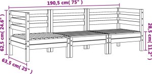 vidaXL Ogrodowa sofa 3-osobowa, lite drewno daglezjowe 10