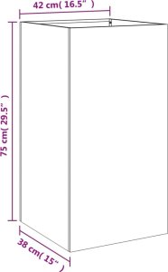 vidaXL Donica, oliwkowa, 42x38x75 cm, stal walcowana na zimno 9