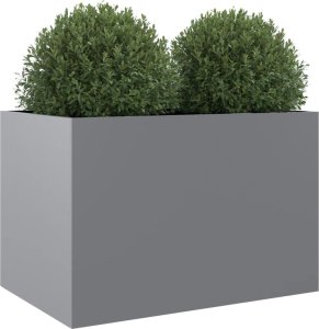 vidaXL Donica, srebrna, 62x47x46 cm, stal galwanizowana 4