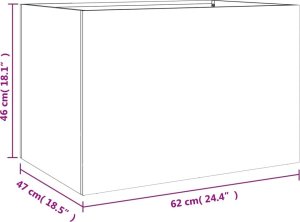 vidaXL Donica, srebrna, 62x47x46 cm, stal galwanizowana 10