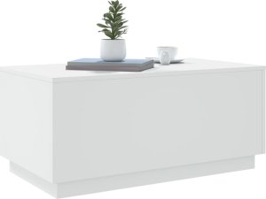 vidaXL Stolik kawowy z oświetleniem LED, biały, 90x50x40 cm 6