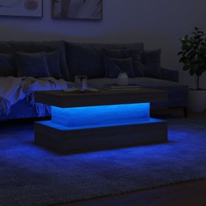 vidaXL Stolik kawowy z oświetleniem LED, dąb sonoma, 90x50x40 cm 5