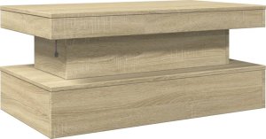 vidaXL Stolik kawowy z oświetleniem LED, dąb sonoma, 90x50x40 cm 9