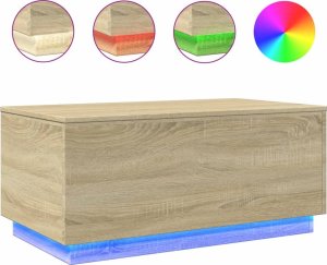 vidaXL Stolik kawowy z oświetleniem LED, dąb sonoma, 90x50x40 cm 2