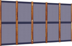 vidaXL Parawan 5-panelowy, ciemnoniebieski, 350x180 cm 2