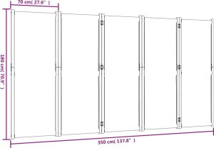 vidaXL Parawan 5-panelowy, ciemnoniebieski, 350x180 cm 8