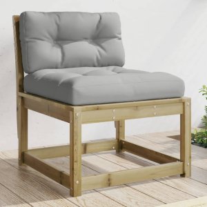 vidaXL Sofa ogrodowa z poduszkami, impregnowane drewno sosnowe 1