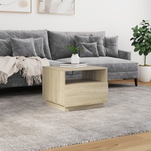vidaXL Stolik kawowy z podświetleniem LED, dąb sonoma, 50x49x40 cm 4