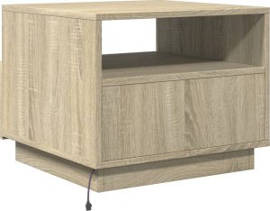 vidaXL Stolik kawowy z podświetleniem LED, dąb sonoma, 50x49x40 cm 9