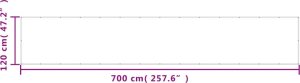 vidaXL Parawan balkonowy, biały, 120x700 cm, 100% poliester Oxford 6