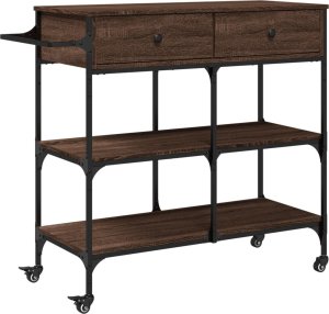 vidaXL Wózek kuchenny, brązowy dąb, 105x42x95 cm 2