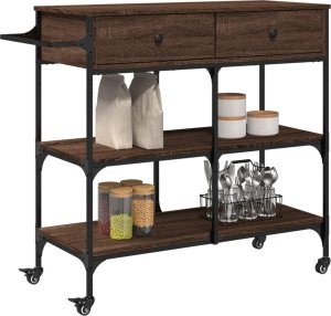 vidaXL Wózek kuchenny, brązowy dąb, 105x42x95 cm 6