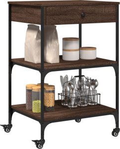 vidaXL Wózek kuchenny, brązowy dąb, 60x48x89,5 cm 6