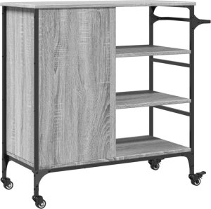 vidaXL Wózek kuchenny, szary dąb sonoma, 87,5x38,5x84,5 cm 11
