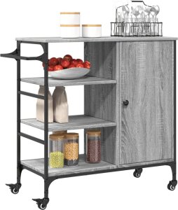 vidaXL Wózek kuchenny, szary dąb sonoma, 87,5x38,5x84,5 cm 5