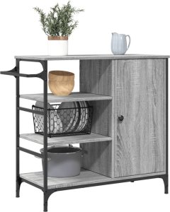 vidaXL Wózek kuchenny, szary dąb sonoma, 87,5x38,5x84,5 cm 6