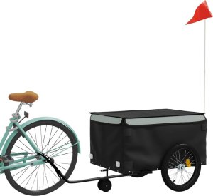 vidaXL Przyczepka rowerowa, czarno-szara, 45 kg, żelazo 3