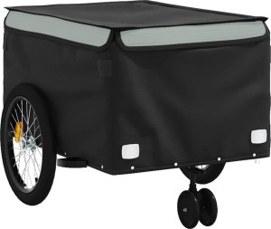 vidaXL Przyczepka rowerowa, czarno-szara, 45 kg, żelazo 4
