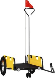 vidaXL Przyczepka rowerowa, żółta, tkanina Oxford i żelazo 2