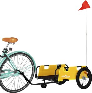 vidaXL Przyczepka rowerowa, żółta, tkanina Oxford i żelazo 3