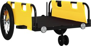 vidaXL Przyczepka rowerowa, żółta, tkanina Oxford i żelazo 4