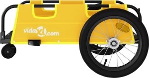 vidaXL Przyczepka rowerowa, żółta, tkanina Oxford i żelazo 6