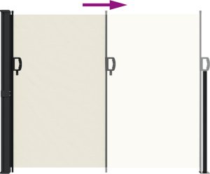 vidaXL Zwijana markiza boczna, kremowa, 160x300 cm 5