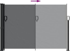 vidaXL Zwijana markiza boczna, czarna, 140x500 cm 5