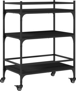 vidaXL Wózek kuchenny, czarny, 65x40x86,5 cm 2