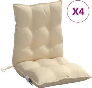 vidaXL Poduszki na krzesła z niskim oparciem, 4 szt., beżowe 2