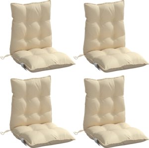 vidaXL Poduszki na krzesła z niskim oparciem, 4 szt., beżowe 3