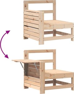 vidaXL Siedzisko ogrodowe z podłokietnikiem i stolikiem, lita sosna 7