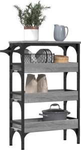 vidaXL Wózek kuchenny, szary dąb sonoma, 53x20x76 cm 5