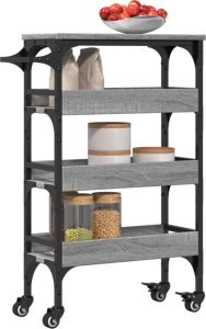 vidaXL Wózek kuchenny, szary dąb sonoma, 53x20x76 cm 6