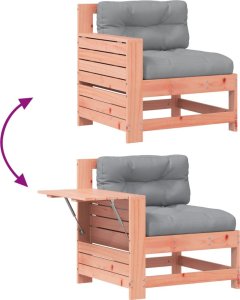 vidaXL Siedzisko ogrodowe z podłokietnikiem i poduszką, daglezjowe 7