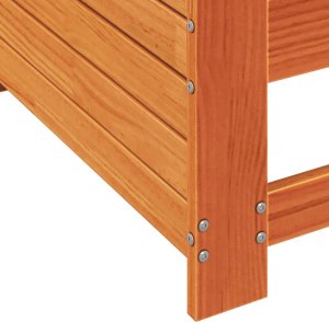 vidaXL Siedzisko ogrodowe z podłokietnikiem i poduszką, woskowy brąz 7