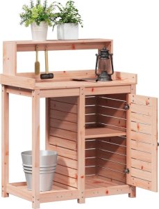 vidaXL Stolik ogrodniczy z półką, 82,5x50x109,5 cm, drewno daglezjowe 4