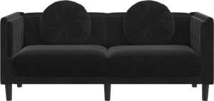 vidaXL Sofa 2-osobowa z poduszkami, czarna, aksamit 4